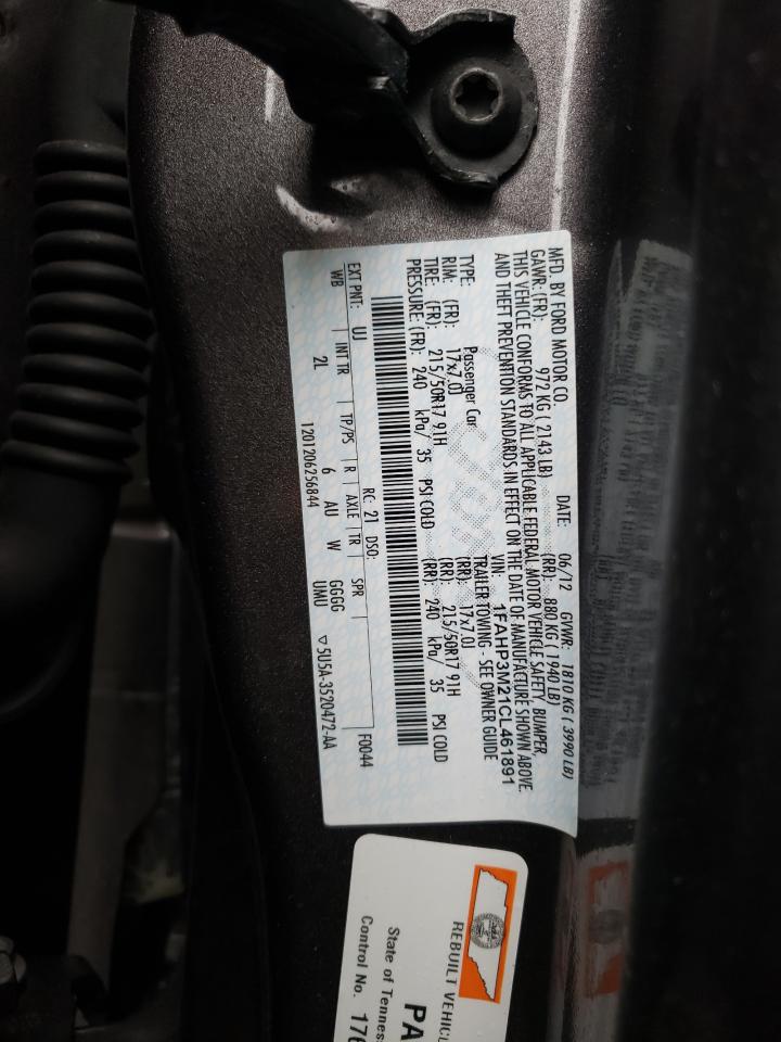 2012 FORD FOCUS SEL - 1FAHP3M21CL461891