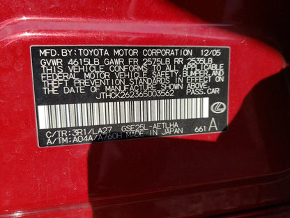 2006 LEXUS IS 250 - JTHCK262365003562