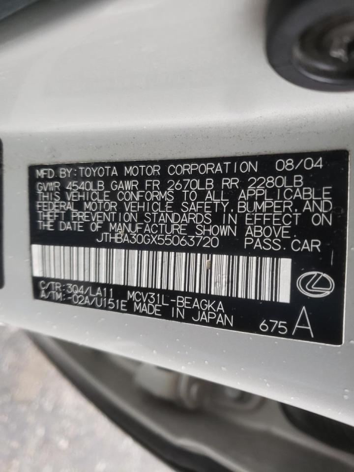 2005 LEXUS ES 330 - JTHBA30GX55063720