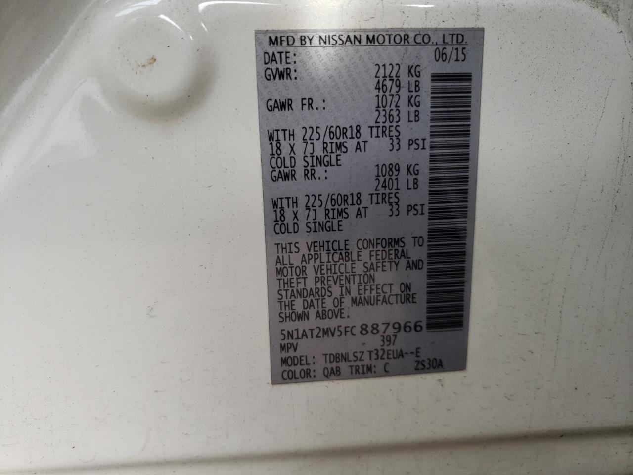 2015 NISSAN ROGUE S - 5N1AT2MV5FC887966