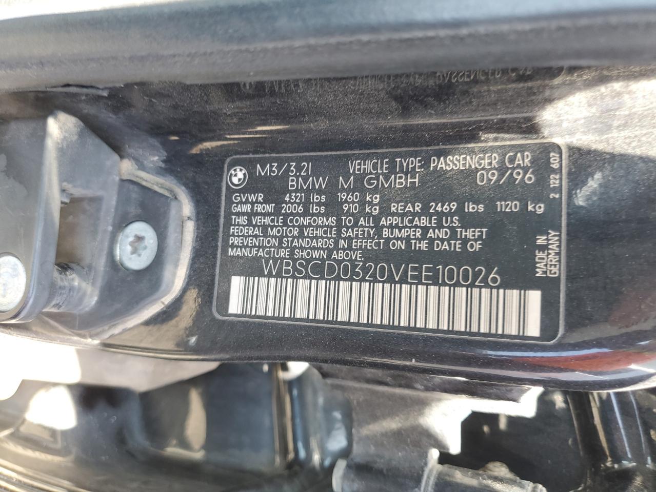 1997 BMW M3 AUTOMAT - WBSCD0320VEE10026