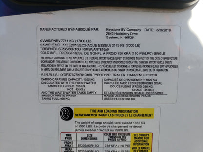 2019 FUZI CAMPER - 4YDF37327KF810469