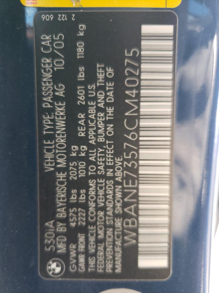 2006 BMW 530 I - WBANE73576CM40275