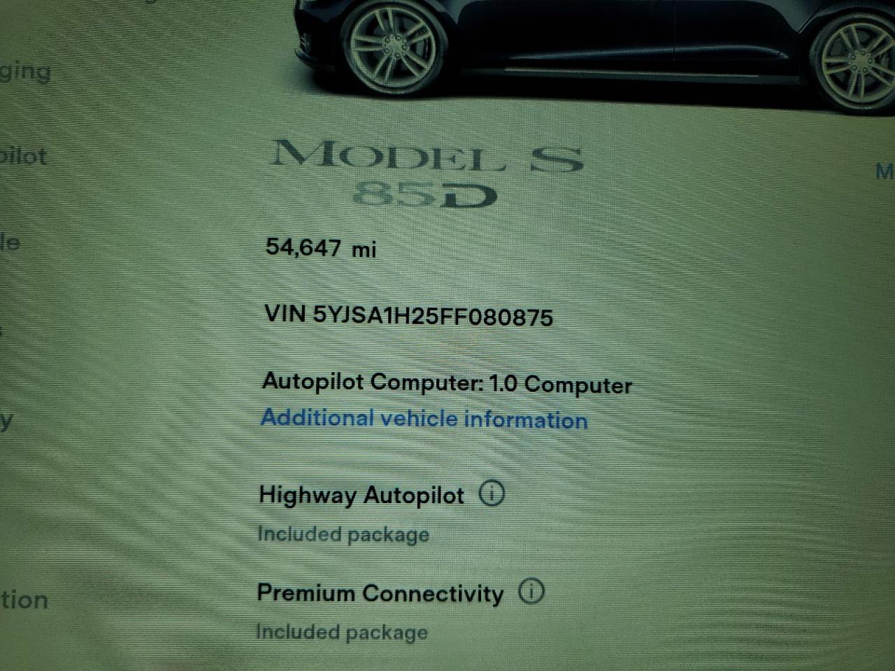 2015 TESLA MODEL S 85 - 5YJSA1H25FF080875