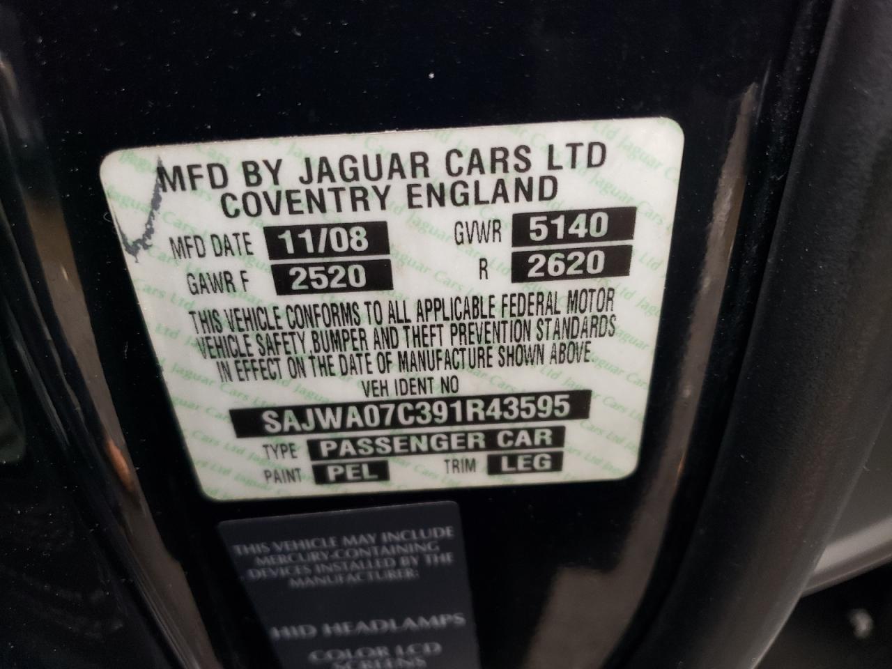 2009 JAGUAR XF SUPERCH - SAJWA07C391R43595