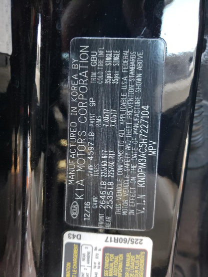 2017 KIA SPORTAGE L - KNDPM3AC5H7227104