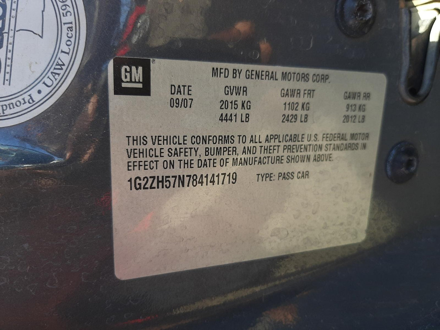 2008 PONTIAC G6 GT - 1G2ZH57N784141719