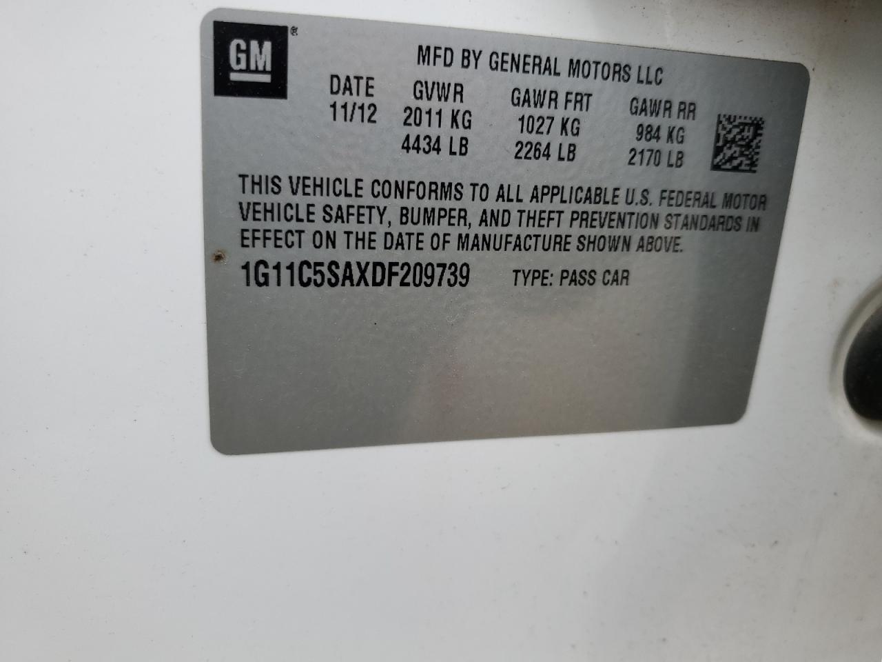 2013 CHEVROLET MALIBU 1LT - 1G11C5SAXDF209739