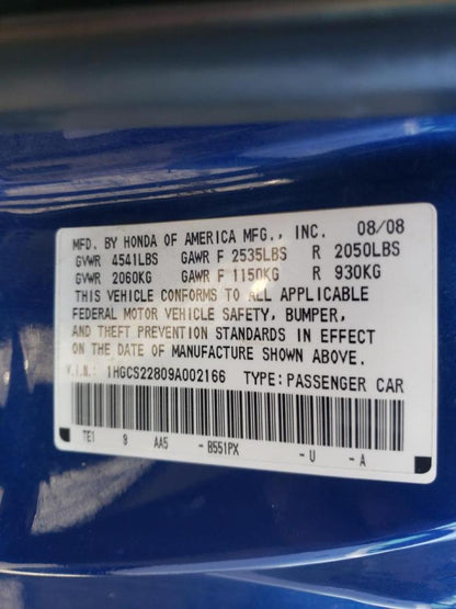 2009 HONDA ACCORD EXL - 1HGCS22809A002166