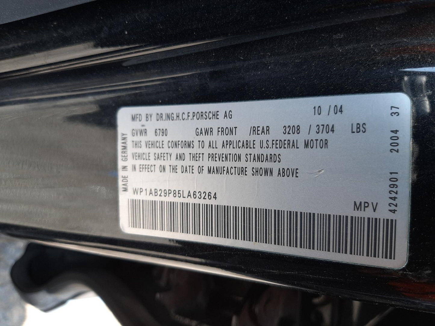 2005 PORSCHE CAYENNE S - WP1AB29P85LA63264