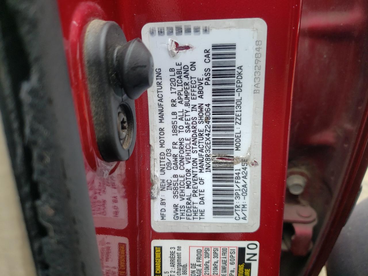 2004 TOYOTA COROLLA CE - 1NXBR32EX4Z248064