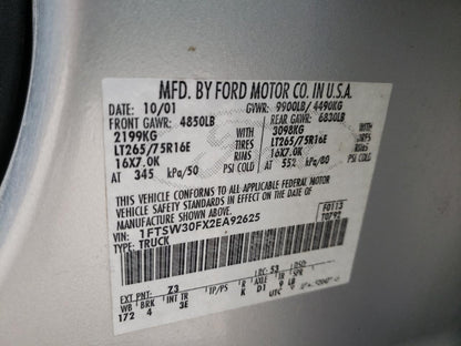 2002 FORD F350 SRW S - 1FTSW30FX2EA92625