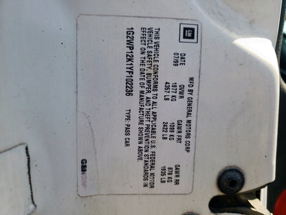 2000 PONTIAC GRAND PRIX - 1G2WP12K1YF102236