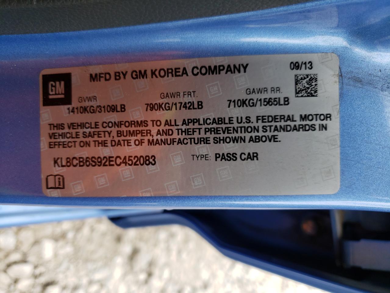 2014 CHEVROLET SPARK LS - KL8CB6S92EC452083