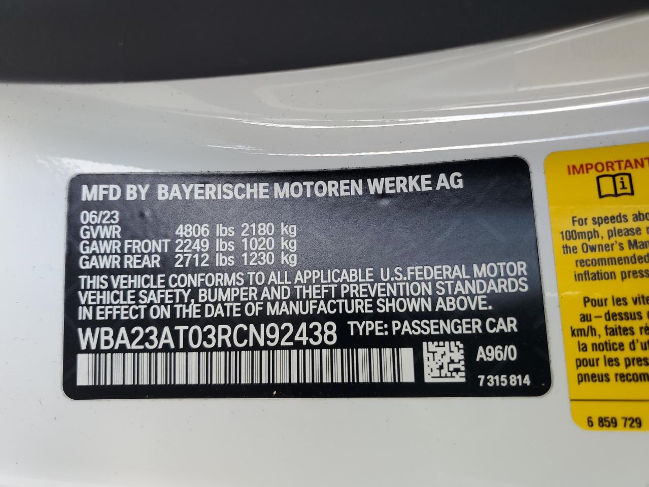 2024 BMW 430I - WBA23AT03RCN92438 — photo 12