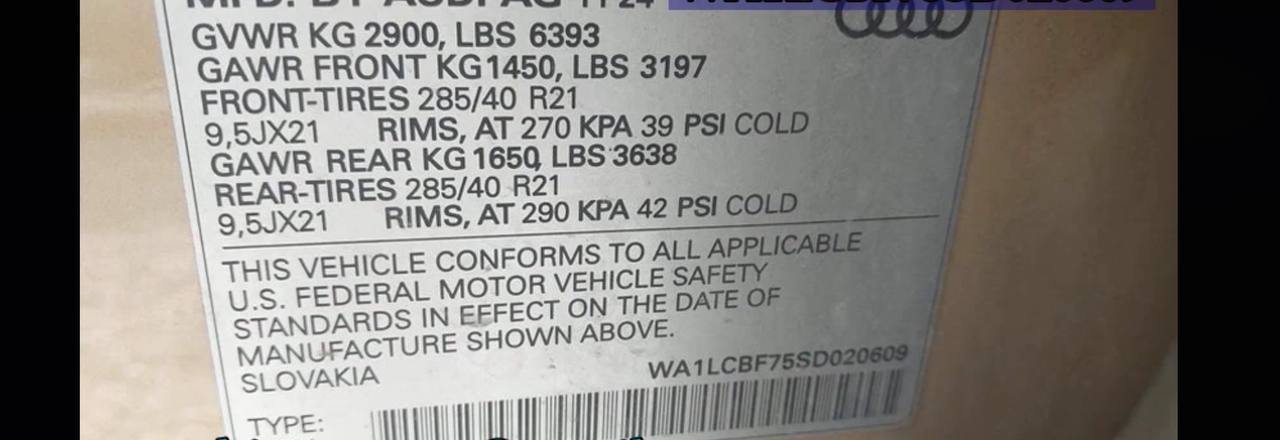2025 Audi Q7 | Run and Drive | VIN: WA1LCBF75SD020609 — photo 10